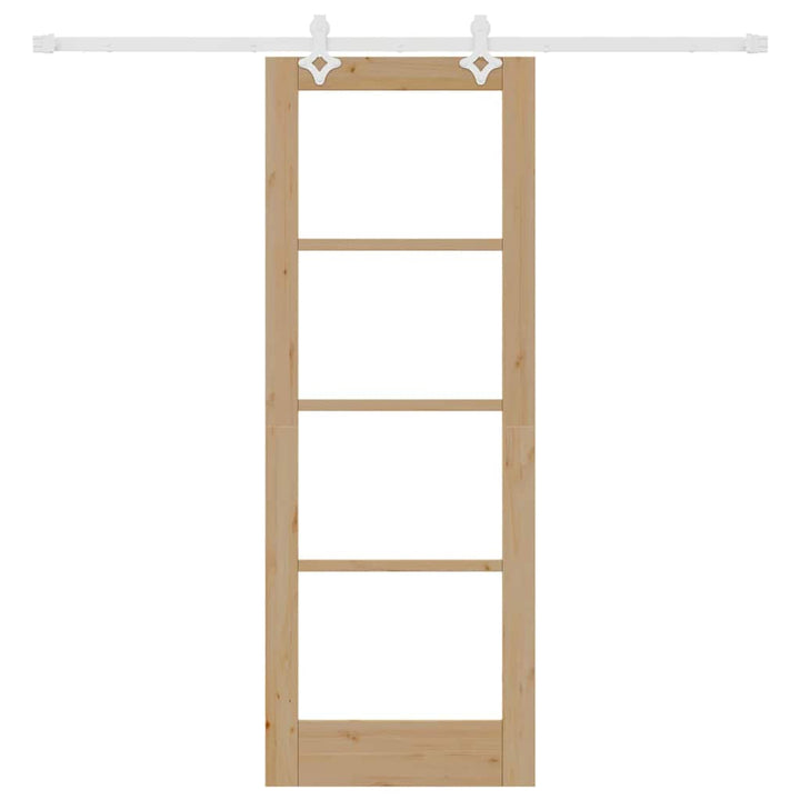 Skydedør Naturfarvet 73,5 x 198,5 cm Massivt fyrretræ og glas