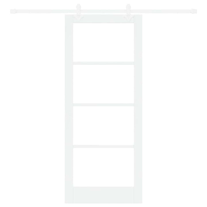 Skydedør 83 x 202 cm Massivt fyrretræ og glas Hvid