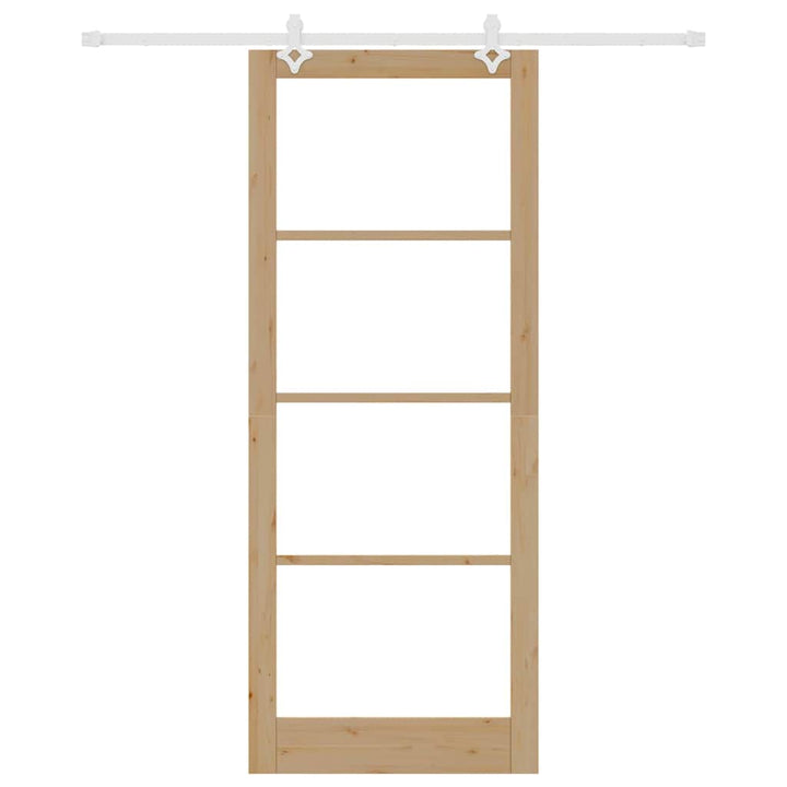 Skydedør Naturfarvet 93 x 232 cm Massivt fyrretræ og glas