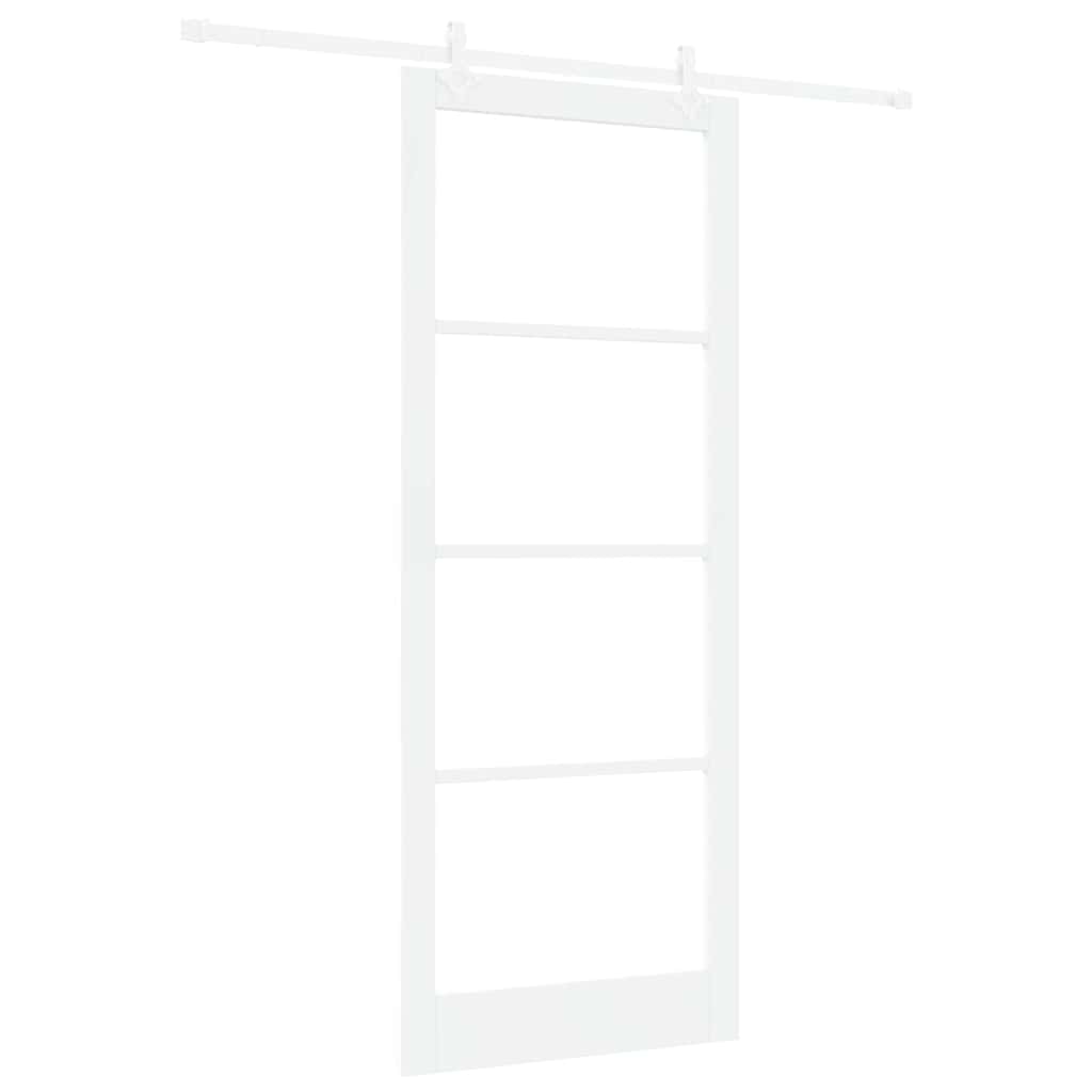 Skydedør Hvid 93 x 232 cm Massivt fyrretræ og glas