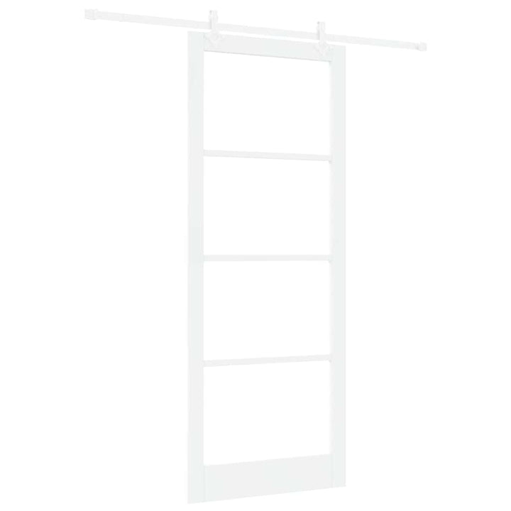 Skydedør Hvid 93 x 232 cm Massivt fyrretræ og glas