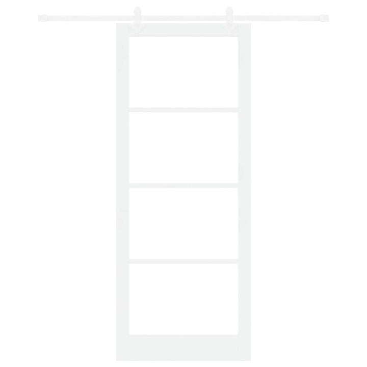 Skydedør Hvid 93 x 232 cm Massivt fyrretræ og glas