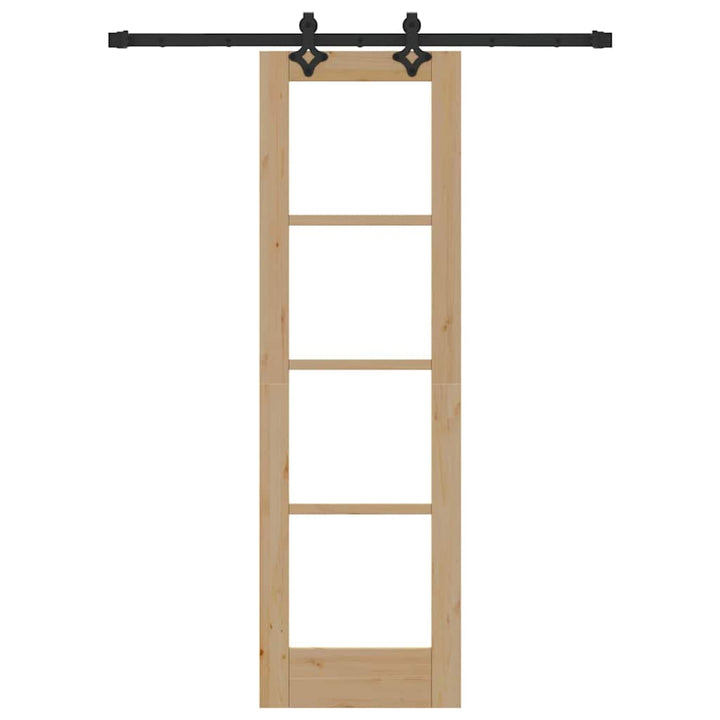 Skydedør Naturfarvet 61 x 198,5 cm Massivt fyrretræ og glas