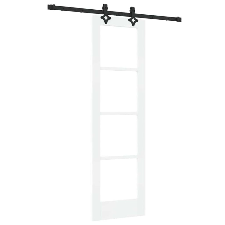 Skydedør Hvid 61 x 198,5 cm Massivt fyrretræ og glas