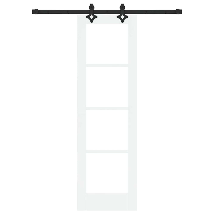 Skydedør Hvid 61 x 198,5 cm Massivt fyrretræ og glas