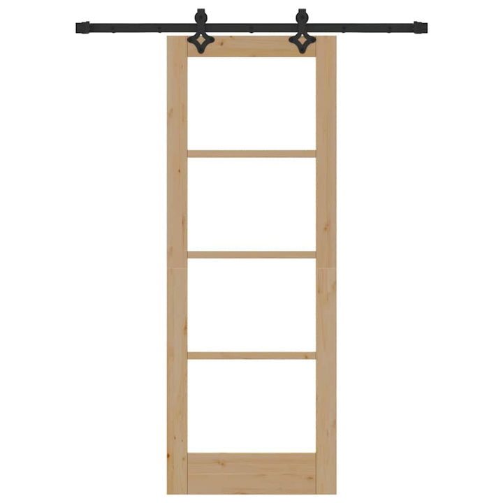 Skydedør Naturfarvet 73,5 x 198,5 cm Massivt fyrretræ og glas