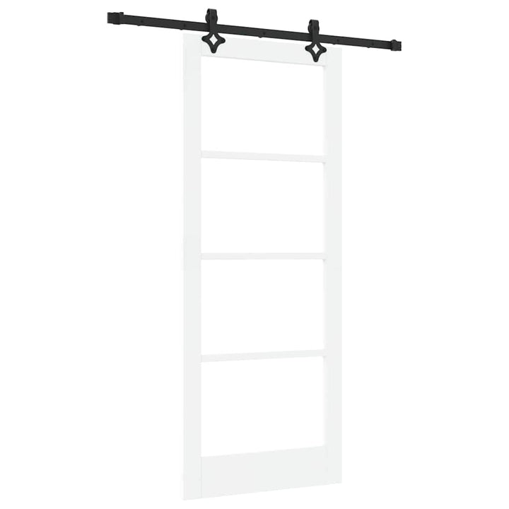 Skydedør Hvid 83 x 202 cm Massivt fyrretræ og glas
