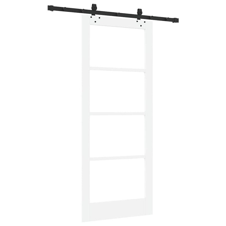 Skydedør Hvid 83 x 202 cm Massivt fyrretræ og glas