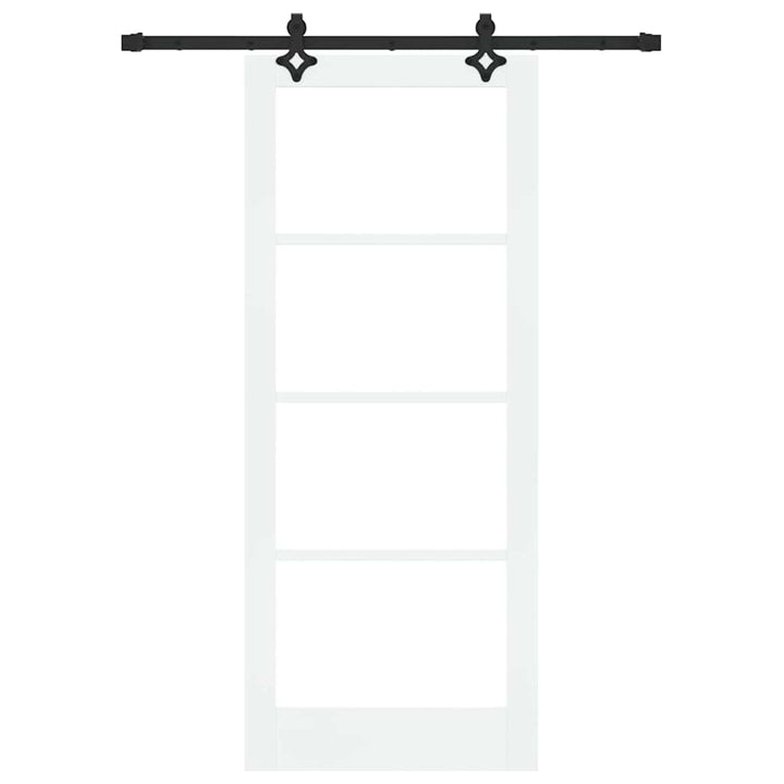 Skydedør Hvid 83 x 202 cm Massivt fyrretræ og glas