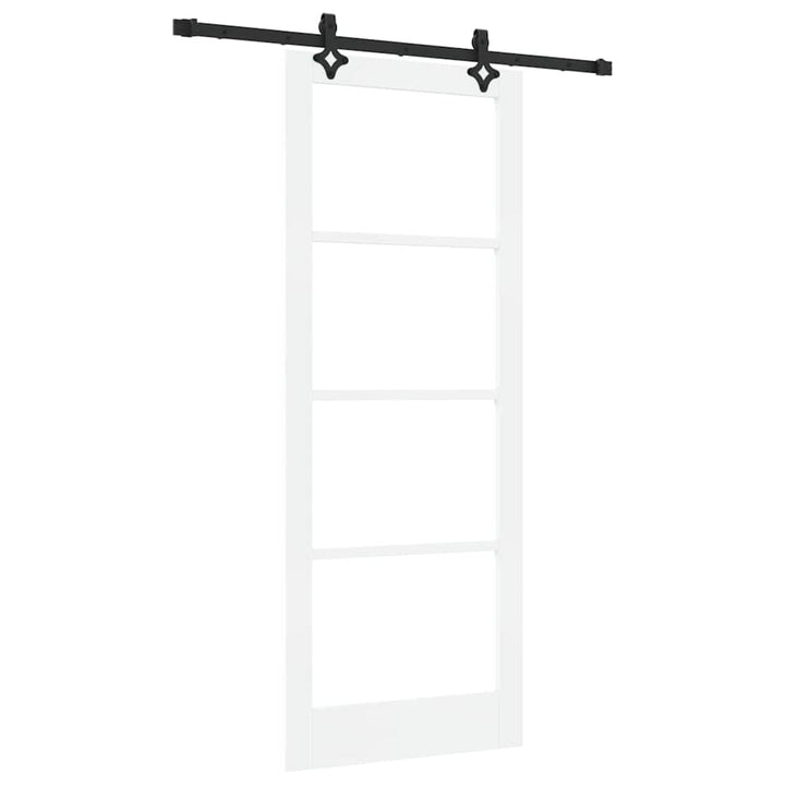 Skydedør Hvid 83 x 211 cm Massivt fyrretræ og glas