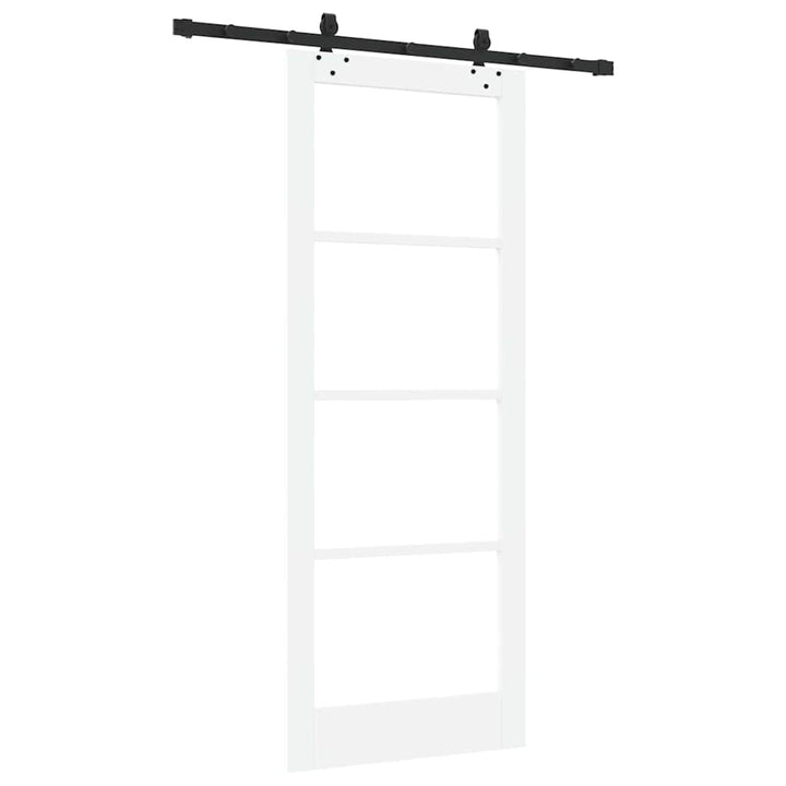 Skydedør Hvid 83 x 211 cm Massivt fyrretræ og glas