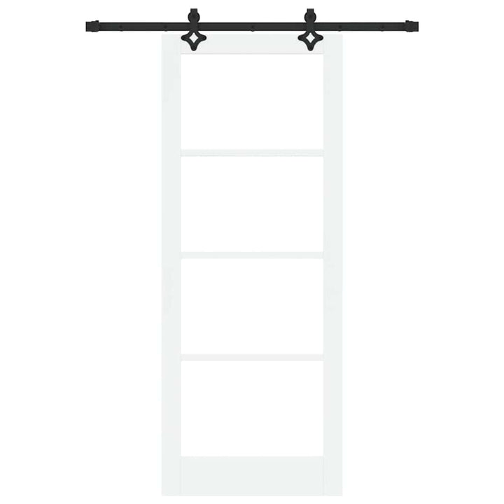 Skydedør Hvid 83 x 211 cm Massivt fyrretræ og glas