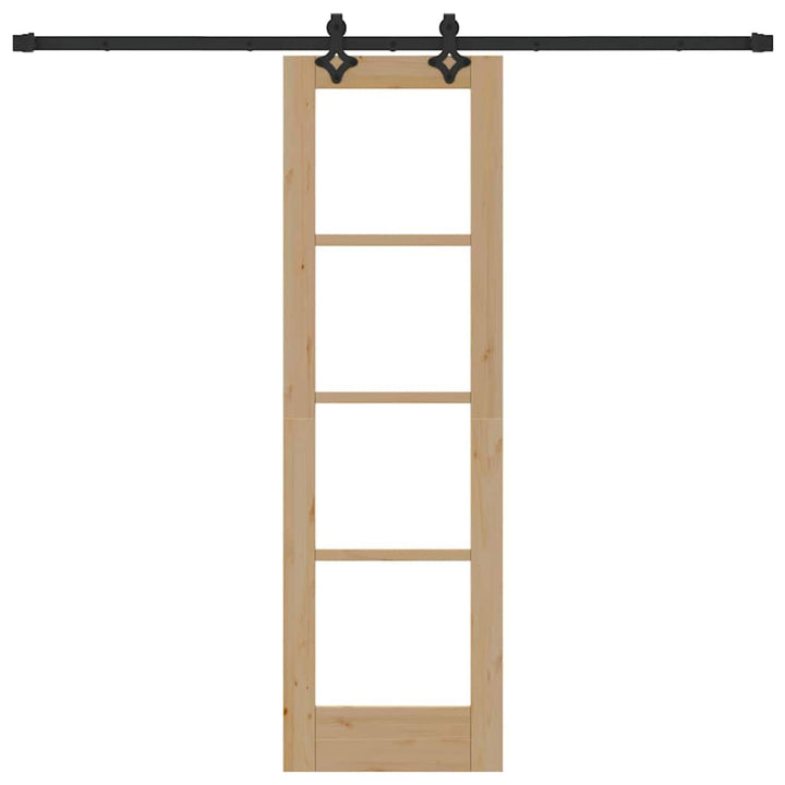 Skydedør Naturfarvet 61 x 198,5 cm Massivt fyrretræ og glas