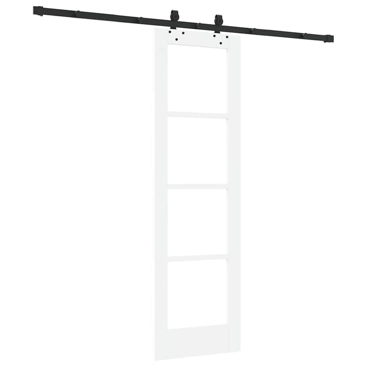 Skydedør Hvid 61 x 198,5 cm Massivt fyrretræ og glas