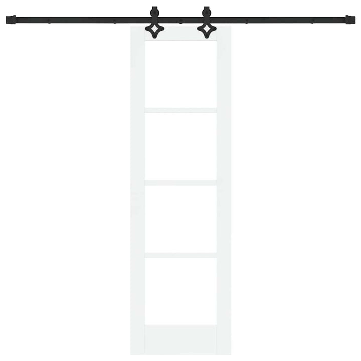 Skydedør Hvid 61 x 198,5 cm Massivt fyrretræ og glas