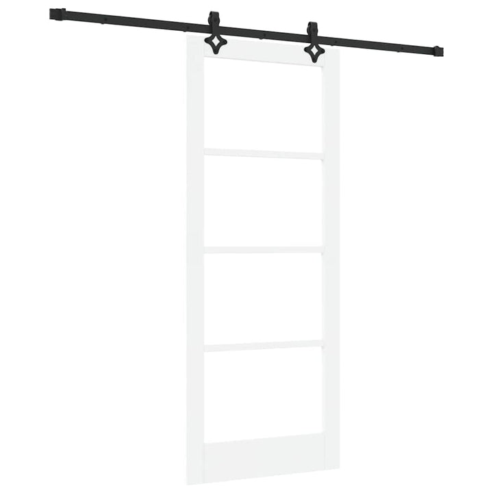 Skydedør Hvid 83 x 202 cm Massivt fyrretræ og glas