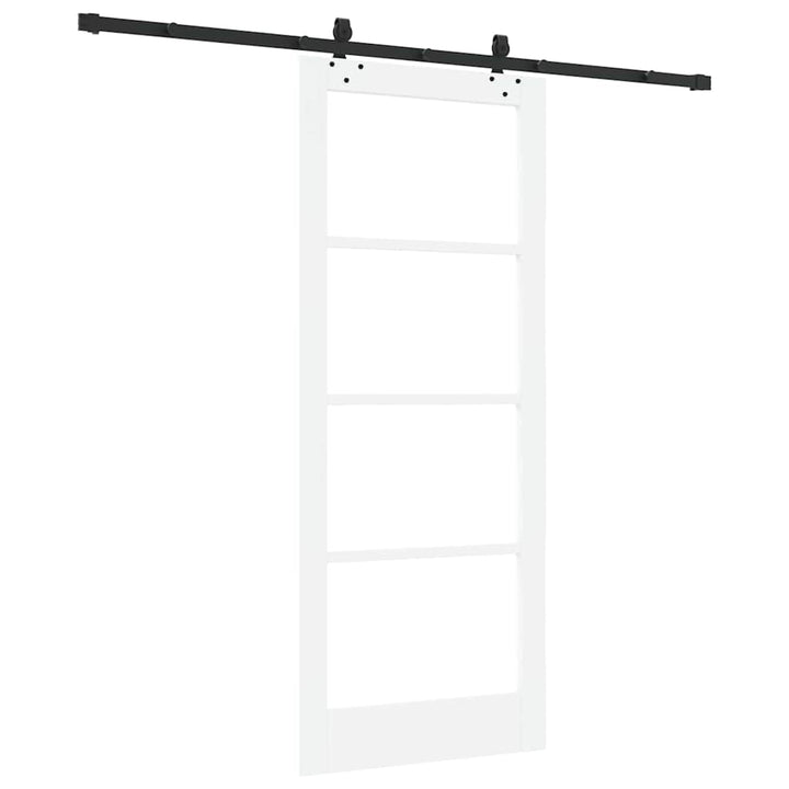 Skydedør Hvid 83 x 202 cm Massivt fyrretræ og glas