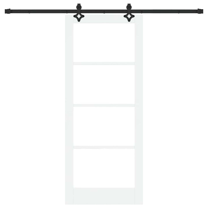 Skydedør Hvid 83 x 202 cm Massivt fyrretræ og glas