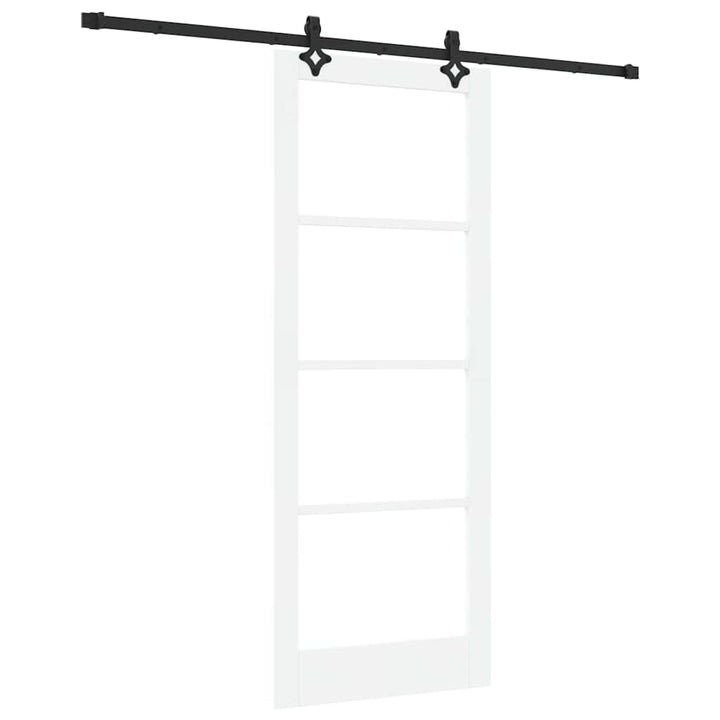Skydedør Hvid 83 x 211 cm Massivt fyrretræ og glas