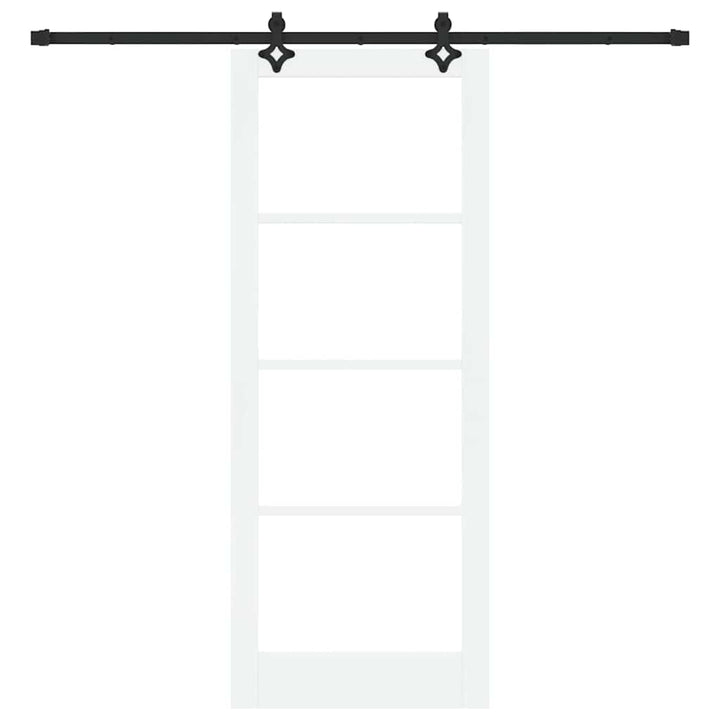 Skydedør Hvid 83 x 211 cm Massivt fyrretræ og glas
