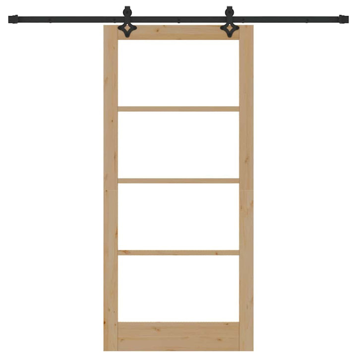 Skydedør Naturfarvet 93 x 202 cm Massivt fyrretræ og glas