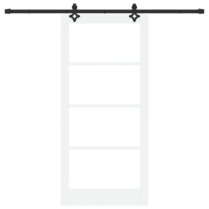 Skydedør Hvid 93 x 202 cm Massivt fyrretræ og glas
