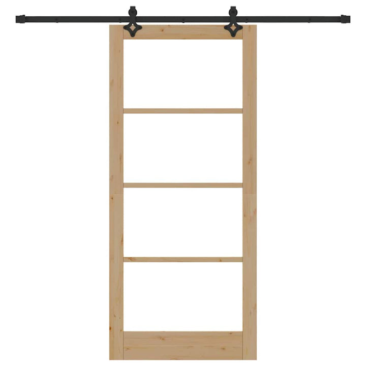 Skydedør Naturfarvet 93 x 211 cm Massivt fyrretræ og glas