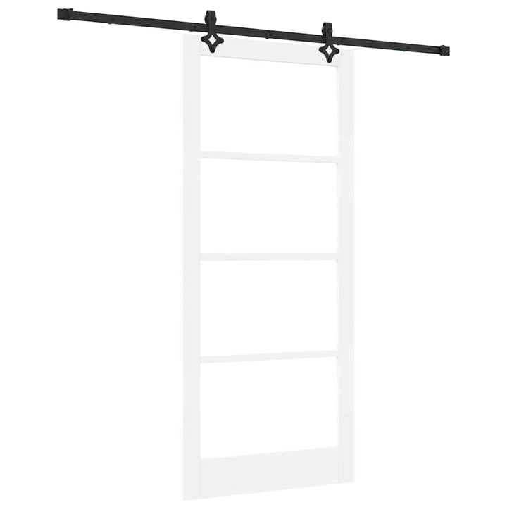 Skydedør Hvid 93 x 211 cm Massivt fyrretræ og glas