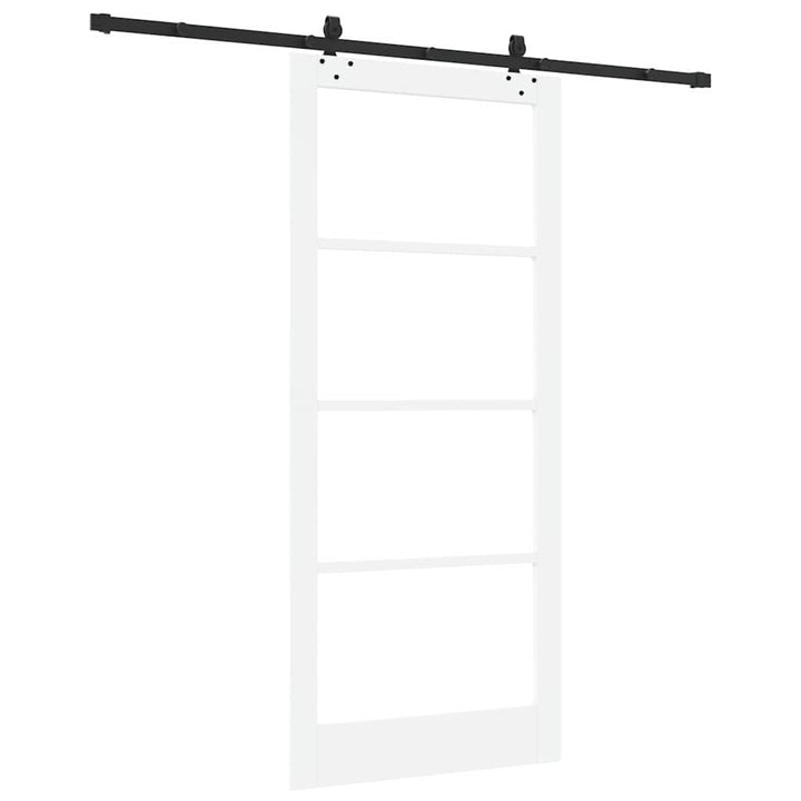Skydedør Hvid 93 x 211 cm Massivt fyrretræ og glas