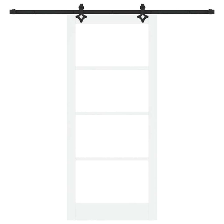 Skydedør Hvid 93 x 211 cm Massivt fyrretræ og glas
