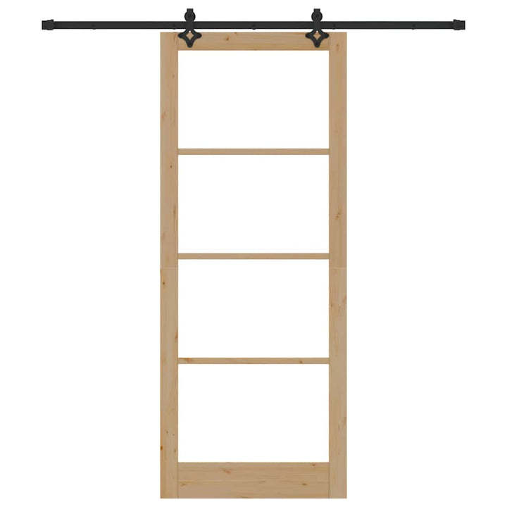 Skydedør Naturfarvet 93 x 232 cm Massivt fyrretræ og glas