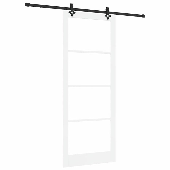 Skydedør Hvid 93 x 232 cm Massivt fyrretræ og glas