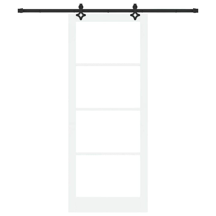 Skydedør Hvid 93 x 232 cm Massivt fyrretræ og glas