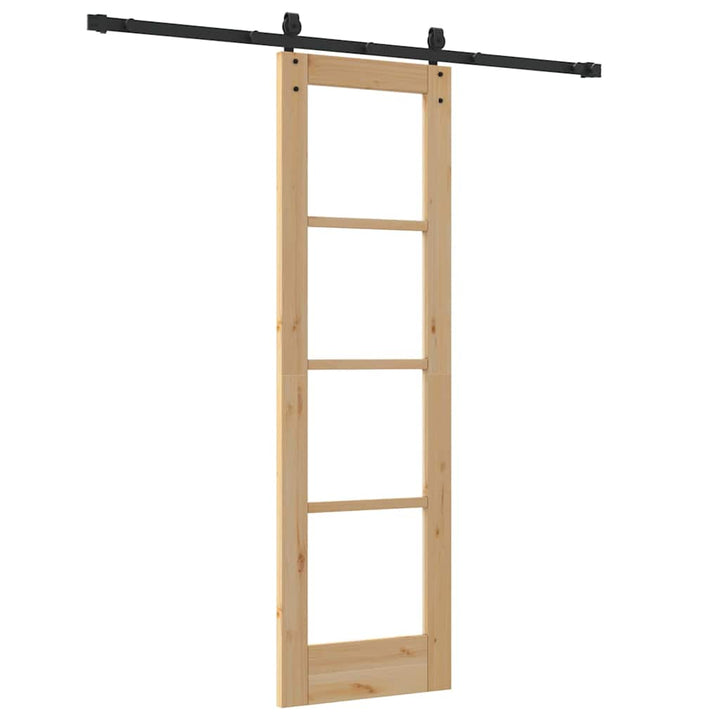 Skydedør Naturfarvet 61 x 198,5 cm Massivt fyrretræ og glas