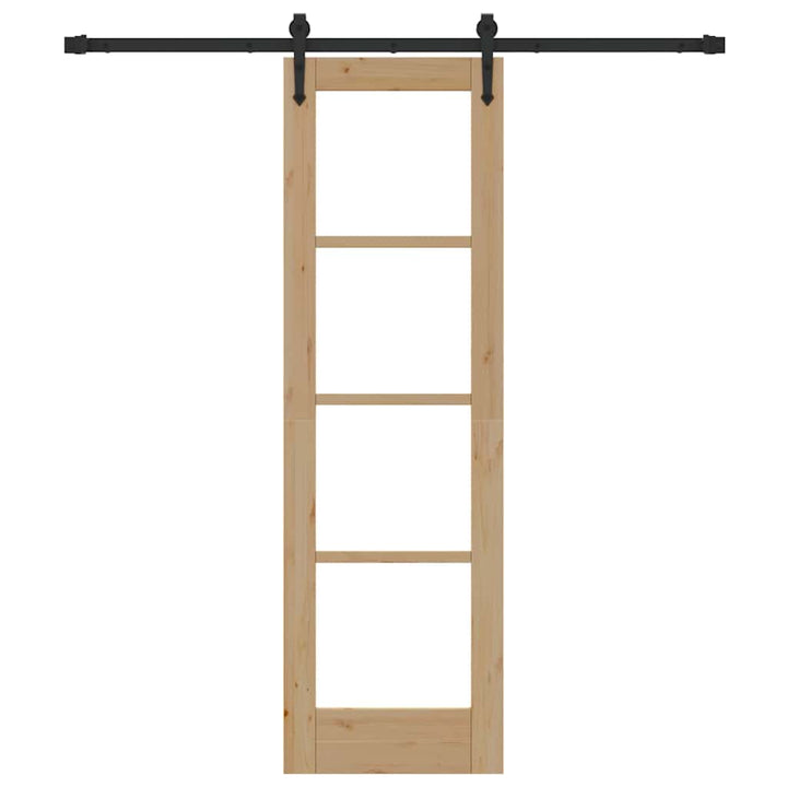 Skydedør Naturfarvet 61 x 198,5 cm Massivt fyrretræ og glas