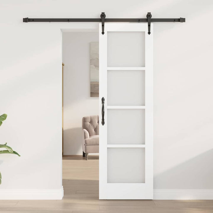 Skydedør Hvid 61 x 198,5 cm Massivt fyrretræ og glas