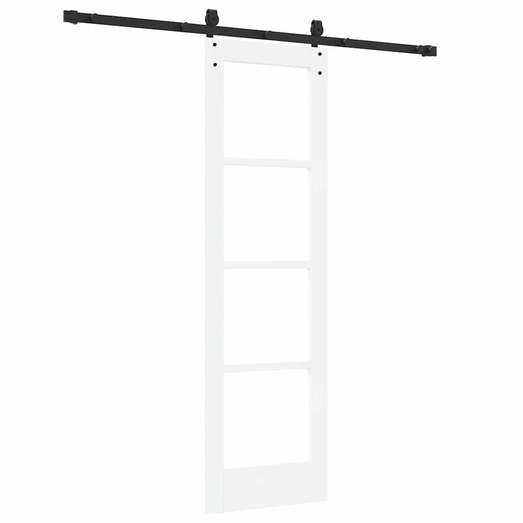 Skydedør Hvid 61 x 198,5 cm Massivt fyrretræ og glas