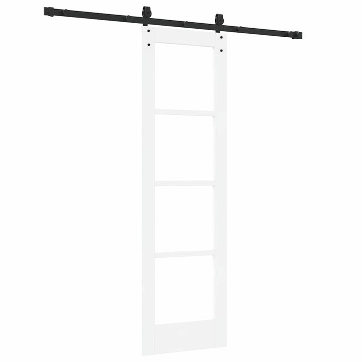 Skydedør Hvid 61 x 198,5 cm Massivt fyrretræ og glas