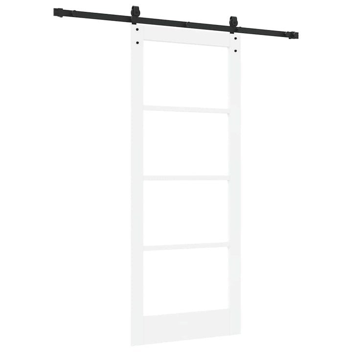 Skydedør Hvid 83 x 202 cm Massivt fyrretræ og glas