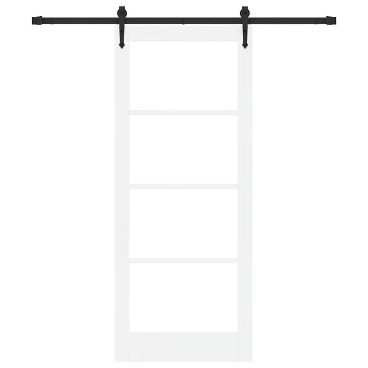 Skydedør Hvid 83 x 202 cm Massivt fyrretræ og glas