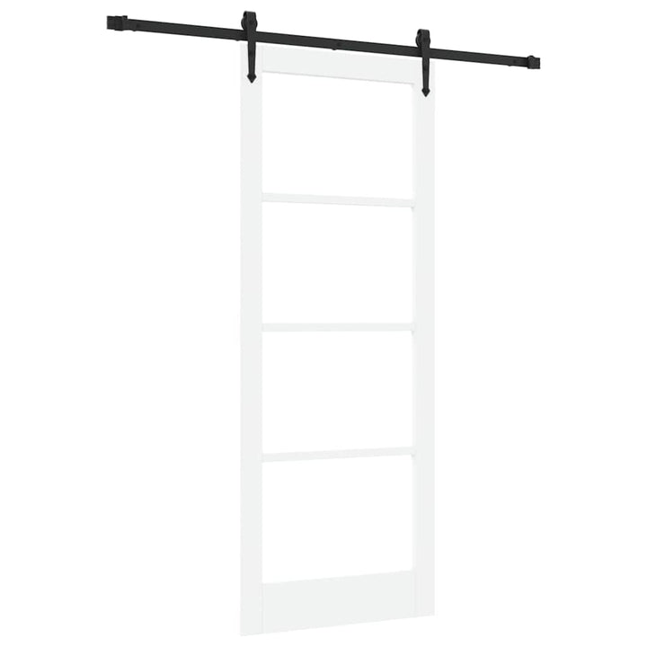 Skydedør Hvid 83 x 211 cm Massivt fyrretræ og glas