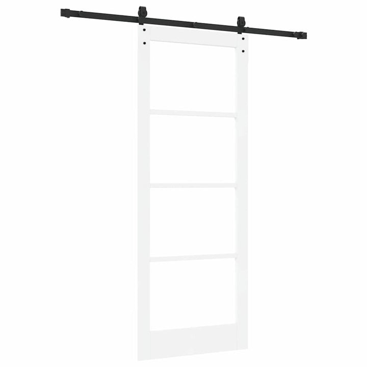 Skydedør Hvid 83 x 211 cm Massivt fyrretræ og glas