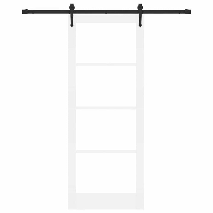 Skydedør Hvid 83 x 211 cm Massivt fyrretræ og glas