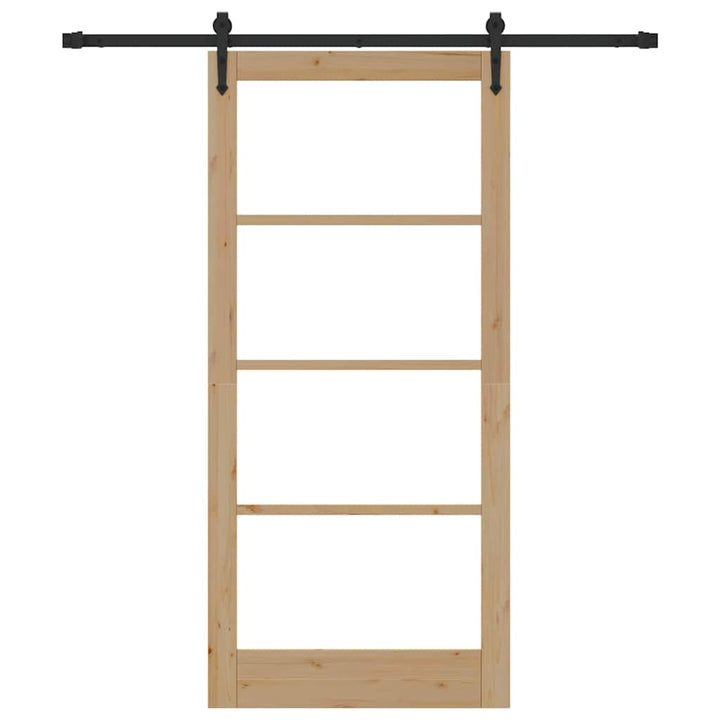 Skydedør Naturfarvet 93 x 202 cm Massivt fyrretræ og glas
