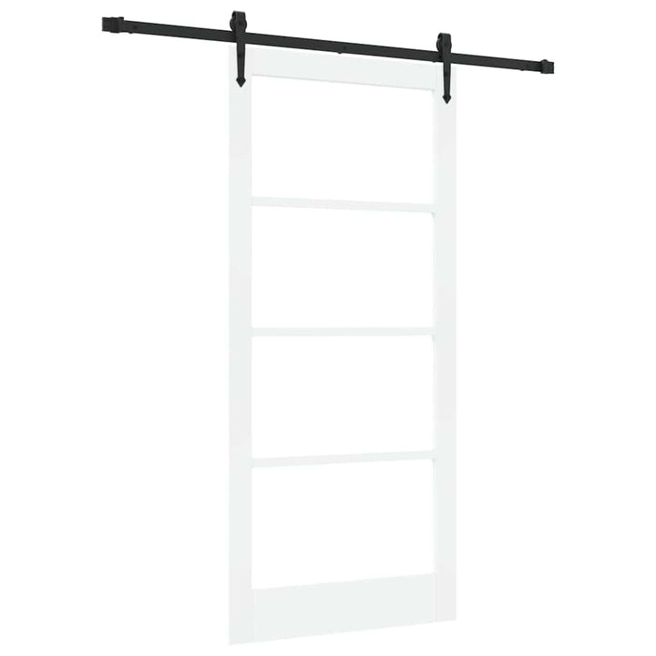 Skydedør Hvid 93 x 202 cm Massivt fyrretræ og glas