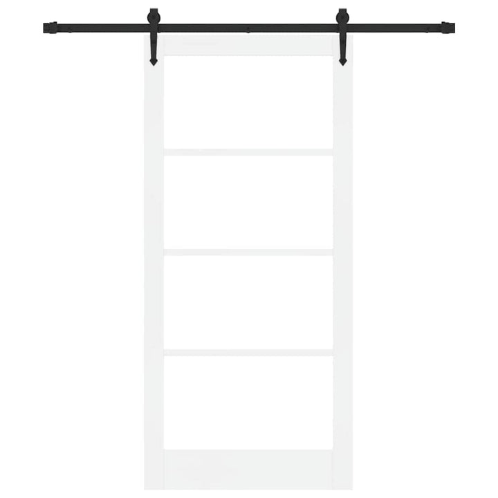 Skydedør Hvid 93 x 202 cm Massivt fyrretræ og glas
