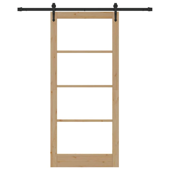 Skydedør Naturfarvet 93 x 211 cm Massivt fyrretræ og glas
