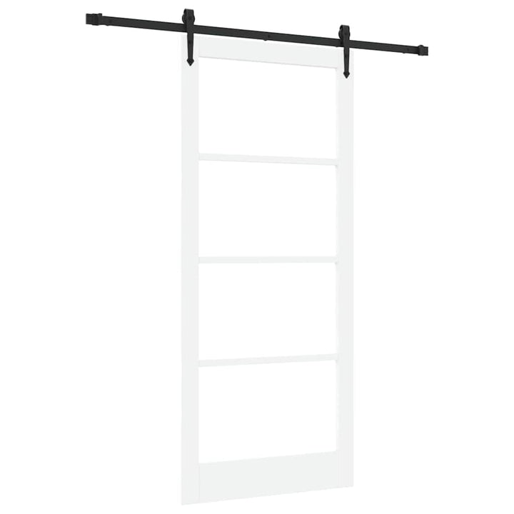 Skydedør Hvid 93 x 211 cm Massivt fyrretræ og glas
