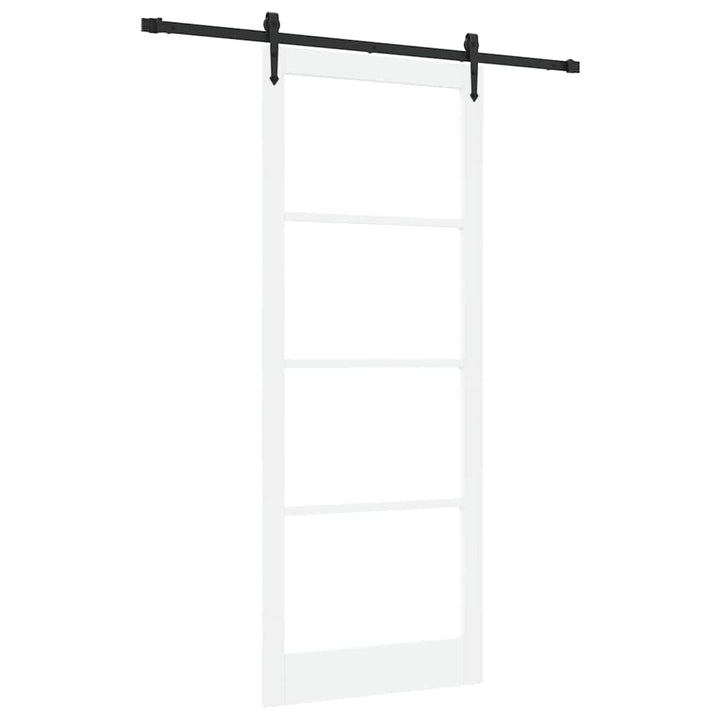 Skydedør Hvid 93 x 232 cm Massivt fyrretræ og glas