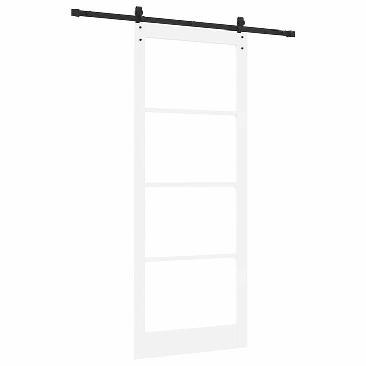 Skydedør Hvid 93 x 232 cm Massivt fyrretræ og glas